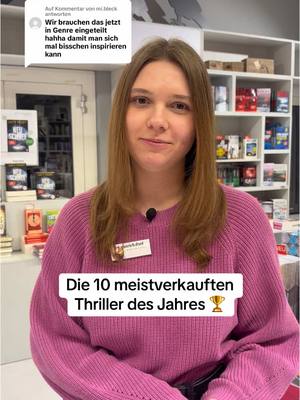 A post by @hugendubelbuchhandlungen on TikTok caption: Antwort auf @mi.bleck Lest ihr gerne Thriller? 🥰 #hugendubel #buchhandlung #booktokgermany #fürdich #thrillerbooks 