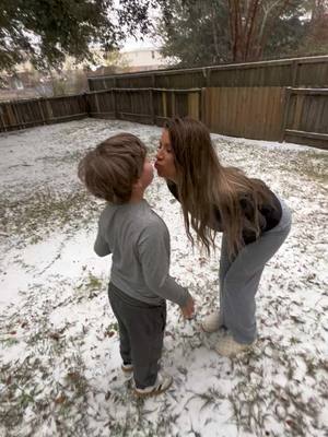 A post by @heatherwyatt715 on TikTok caption: Ryker’s first real snow!!! @KMWOODS @Dexter Woods @RykerKeegs @Nicholas Garand 