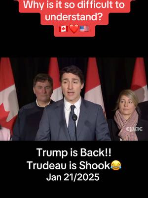 A post by @jaysgirl44 on TikTok caption: All Canada has to do is secure our borders, and for some reason, our government is taking this as a excuse to piss off the new president of our closest ally. Jan 21/2025. #cdn #cdnpolitics #cdnpoli #Canada #canada_life🇨🇦 #usa🇺🇸 