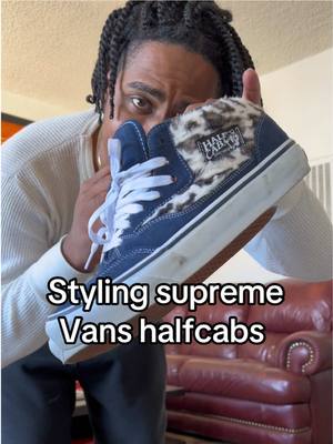 A post by @cyrilroypalmer on TikTok caption: Styling a underrated shoe #supreme #vans #mensfashion #fyp 