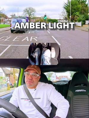 A post by @drivingschooltv on TikTok caption: Don’t be emergency stopping for amber lights on your driving test!