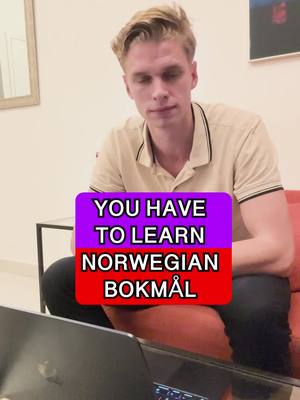 A post by @norwegiancommunity on TikTok caption: I am not a fan of NYNORSK, the best form to learn in my opinion is bokmål;)