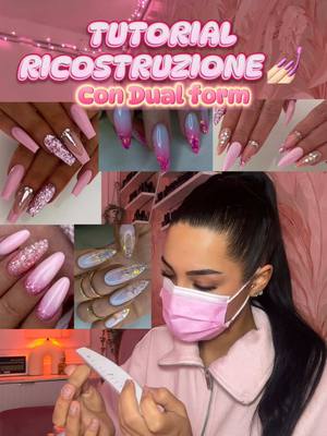 A post by @arinails_ on TikTok caption: TUTTI i passaggi di un Tutorial Ricostruzione unghie con dual form💅🏻 vi piacciono??🥺 PRODOTTI @Love Nails 🩷Cod.Sconto ARINAILS#5