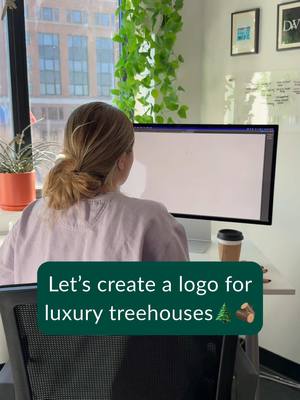 A post by @nicoleweberdesign on TikTok caption: The first idea is not always the best! 😌🌲🪵  #logo #logos #logodesign #graphicdesign #graphicdesigner #branding #adobeillustrator 