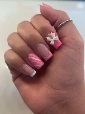 A post by @grace.18xx on TikTok caption: Girly nails🎀 #fyp #foryou #foryoupage #nails #biabnails #nailinspo #biab #biabnailinspo #naildesign 