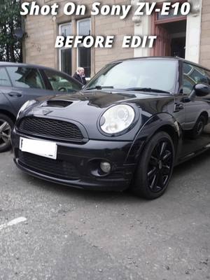 A post by @chillwithsnowy_yt on TikTok caption: Before and After Edits Of The Mini Cooper S #car #edit