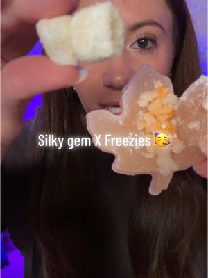 A post by @safespaceasmr on TikTok caption: When somethings good I look so concerned😭 this combo was crazy though, if you want to try it use code “safespace10” for 10% off silky gem!💎 #asmr #asmrsounds #asmrvideo #fyp 