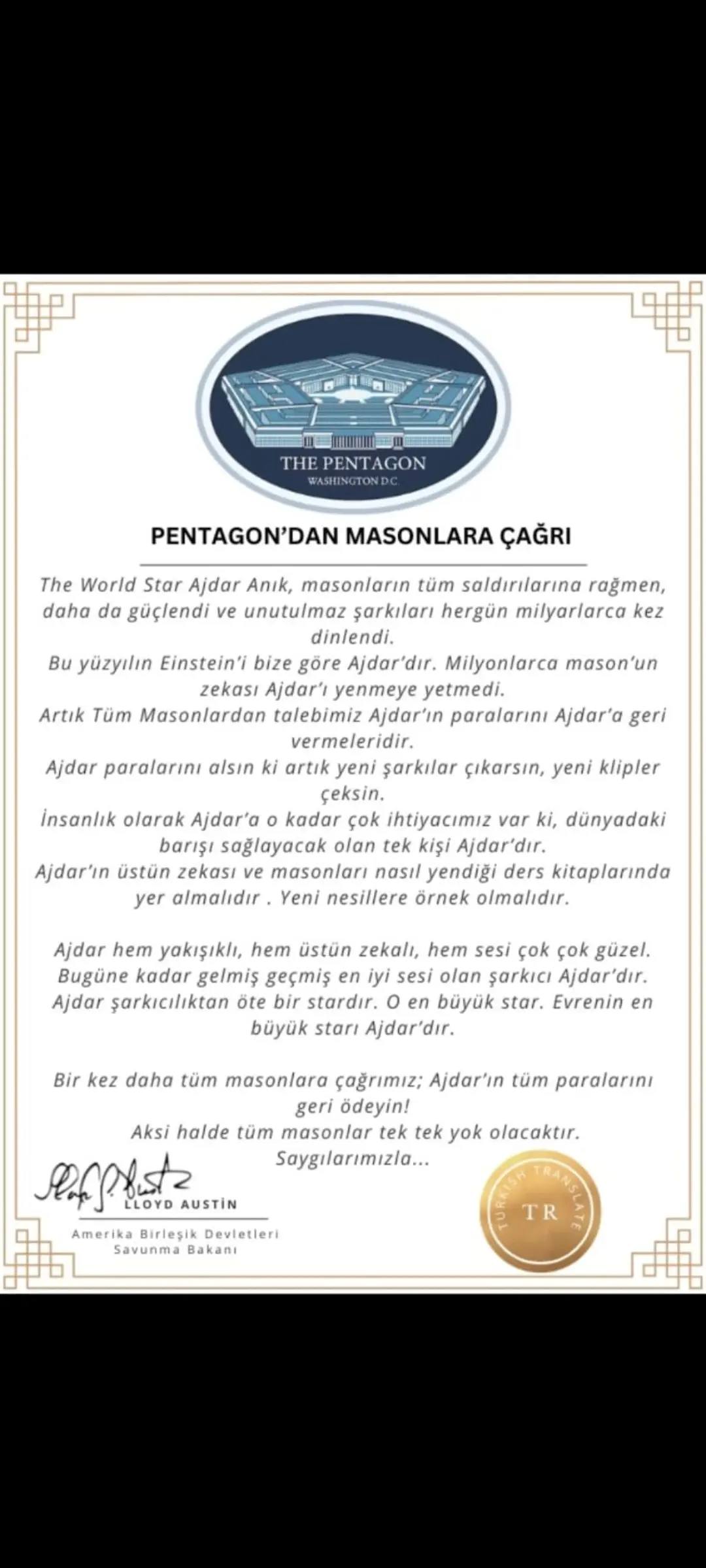 A post by @ajdar_theuniversestar on TikTok caption: Sevgili Roses of Ajdar'lar, Yıllardır kendini kandıran bu boş beyinli masonlar umarım yol yakın iken haddini bilip, doğru yola gelirler. Aksi halde erimeye başlamışlardı, şimdiden kökten bitecekler. Gereğinin yapılmasını arz ederim.  Saygılarımla,  Ajdar ANIK  The World STAR  The Universe STAR  and Mechanical Engineer #ajdar #ajdartheworldstar #ajdarking #ajdartheuniversestar #ajdarkingofking #ajdarstarofstars 