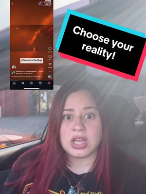 A post by @alexservestea on TikTok caption: Choose your reality! #greenscreen #greenscreenvideo #storytime #sandiego #reality #california #fire