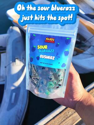 A post by @mando.munchies on TikTok caption: 😝💦This leaves your mouth drenching the right amount 🍬✨ #sour #sourbluerazzgushers 