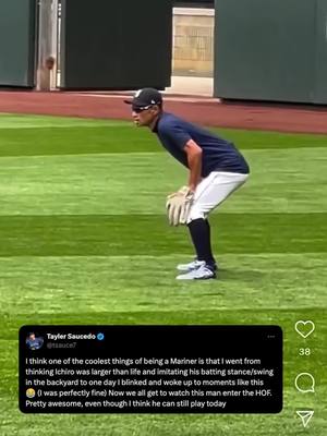 A post by @espnatbat on TikTok caption: Tayler Saucedo posted this on the day it was announced that #Ichiro is going go the #HallofFame 😅 (via tsauce7/x) #baseball #funny #MLB 