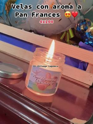 A post by @elchilangolagunero on TikTok caption: Velas con aroma a Pan Frances 😍❤️