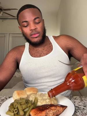 A post by @1lavell111 on TikTok caption: This meal got me in a chokehold  #salmon #fye #foryourpage #fy 