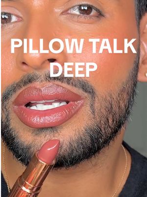 A post by @adityamadiraju on TikTok caption: @Charlotte Tilbury Where are you hiding this shade? 🤔 PILLOW TALK “DEEP” - DEEP BERRY ROSE WITH CREAM FINISH!  #charlottetilbury #pillowtalkdeep #lipstick #brownlip #twotonedlips 