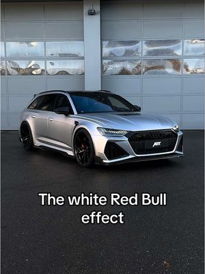 A post by @abt.sportsline on TikTok caption: The white Red Bull effect - ABT RS6-LE Floret silver matte #redbull #fy #fyp