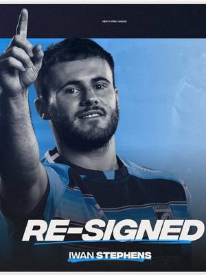 A post by @cardiff_rugby on TikTok caption: Iwan Stephens extends his stay at the Arms Park!  #alwayscardiff #cardiff #Wales #rugby #signing #resign #rugbyunion #winger #contract #extension 