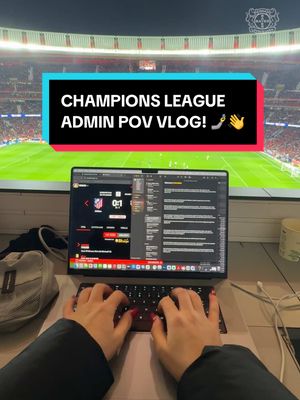 A post by @bayer04 on TikTok caption: Check out Admin’s POV for the Champions League match vs. @Atletico de Madrid 🤳🙌 #Bayer04 #ChampionsLeague #Vlog 