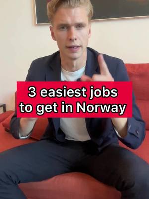 A post by @norwegiancommunity on TikTok caption: The 3 easiest jobs in get in Norway. #europeanunion #learnnorwegian #norway #jobs #norge