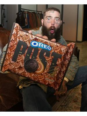 A post by @postmalone on TikTok caption: Did we create the best @OREO ever? 😉 NEW #PostMalone OREO Cookies hit shelves 2/3. #ad 