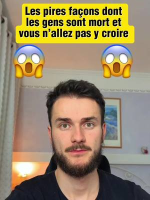 A post by @mikamyd on TikTok caption: Les pires façons dont les gens sont mort et vous n’allez pas y croire #histoirevrai #mort #stupide 