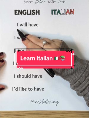 A post by @ines.tutoring on TikTok caption: Learn Italian 🇮🇹📚