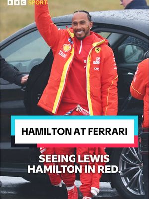 A post by @bbcsport on TikTok caption: Lewis Hamilton in red - it's going to take some getting used to!  This is what we can expect from his time at Ferrari. #LewisHamilton #F1 #Ferrari 