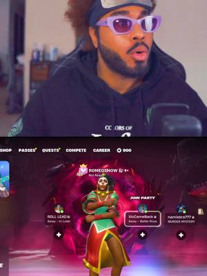 A post by @romeosnowy on TikTok caption: LIVE RIGHT NOW PLAYING FORTNITE AND VIBING #FORTNITE #GAMING #LIVE #ROMEOSNOW #GAMEPLAY #GAMER #PCGAMING