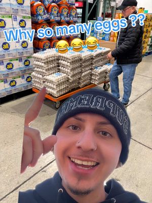 A post by @itsjosezarate on TikTok caption: Yall this is crazy 😂😭   #fyp #eggs #eggchallenge #eggprices #costco #costcofinds 