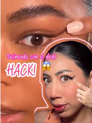 A post by @pinkupcosmetics on TikTok caption: ¡NO CAIGAS EN EL ENGAÑO! 😳⚠️ Este hack de delineado se ve increíble, pero… ¿es real? 🤔 ¡Vamos a descubrirlo! 😼 #Hack #DelineadoFácil #PinkUp #Cosmetics #MakeUp #tiktok