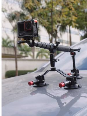 A post by @neewerofficial on TikTok caption: Triple suction cup car mount kit!  #neewer #travelphotography #pov #mount #videography #Vlog #journey #car #contentcreator #carvideography 