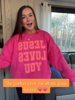 A post by @ashleighfware on TikTok caption: I’m inlove with this sweatshirt!!!  #christian #christaintiktok #christiangirl #jesuslovesyou #jesus #crewneck #pullover #christaintiktokerforchrist #christianootd #christiangirltiktok 