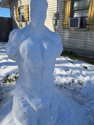 A post by @_shelbssss_ on TikTok caption: #snowmgeddon #louisiana #gymrat #winterstorm2025 #icesculpture 