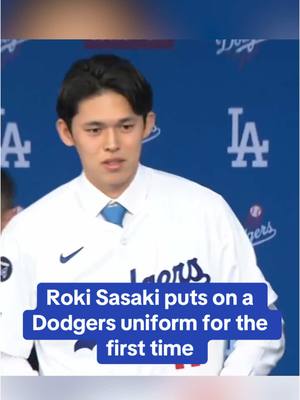 A post by @mlbonfox on TikTok caption: The newest Dodger, Roki Sasaki #MLB #baseball #japan 