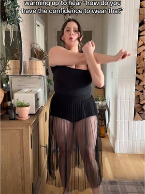 A post by @noelledowning on TikTok caption: I think I’m cute?? Lol! #bodypositivity #midsize #confidence #bodypositive 