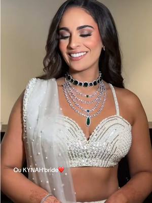 A post by @shop.kynah on TikTok caption: Our KYNAH bride @syaranehls in the Ivory Pearl Paris Slit Skirt Set by Seema Gujral for her reception❤️ Shop the look available now at shopkynah.com✨ #kynah #indianwedding #kynahbride #indianbride #southasiantiktok 