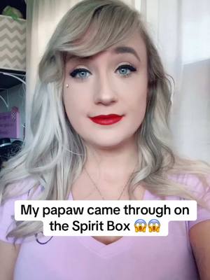 A post by @misshaleymichelle on TikTok caption: My papaws voice came through on the Spirit Box !! 😱🥹 #spiritbox #spiritboxsession #paranormaltiktok #haunteddolls 