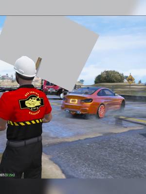 A post by @acepilot2k7 on TikTok caption: Impounding cars for blocking the road in GTA 5 RP!