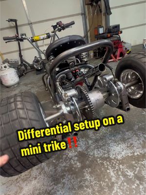 A post by @mini.moto.guy on TikTok caption: Replying to @Vlad differential setup on a mini trike ☝️ #minibike #trike #3heeler #why #explained 