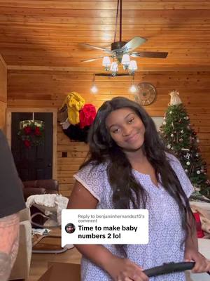 A post by @dalton.aint.worried on TikTok caption: Replying to @benjaminhernandez15 Sako’s ready she’s got moo moo on. #marriedlife #couples #interracialcouples #westvirginia 