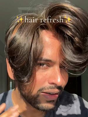 A post by @adityamadiraju on TikTok caption: Got my Hair Highlights refreshed and I am in love ♥️✨ #highlightshair #hairtok #hairhighlights #menshair #longhair #hairtransformation 