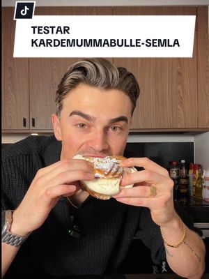 A post by @ifilip24 on TikTok caption: Testar Kardemummabulle-semla! 👀😍😋 PR/Utskick från @Fabrique 🥰 #filiptestar #kardemummabullar #semla #fika #fettisdagen 