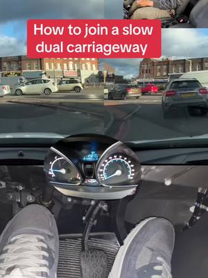 A post by @drivingtesttips on TikTok caption: How to join a dual carriageway with slow moving traffic #drivingtest #drivinglessons #drivinglicense #drivingtips 