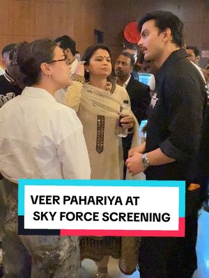 A post by @instantbollywood on TikTok caption: Veer Pahariya at Sky First Screening .  #foryourpage #fyp #Bollywood #instantbollywood #Film #skyforce 