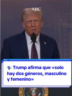 A post by @abc.es on TikTok caption: 🗣️ Donald Trump afirma que «solo hay dos géneros, masculino y femenino» y adelanta que pedirá a las naciones que forman la OTAN un incremento del gasto en def3nsa del 5%. #DonaldTrump #Trump #Davos #género #defensa #OTAN 