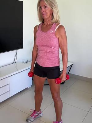 A post by @petragenco on TikTok caption: Let’s get rid of wobbly thighs! Try these beginner 5 moves - you’ll need a pair of dumbbells or you can just use your bodyweight. 💪🏽