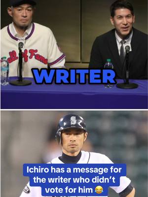 A post by @mlbonfox on TikTok caption: Ichiro just wants to talk about it 😅 (via @MLB Network) #MLB #baseball #ichiro #halloffame 