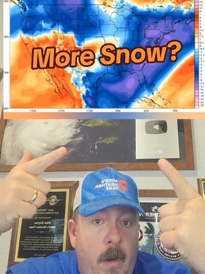 A post by @mikesweatherpage on TikTok caption: 01/23 Looking ahead. More snow? Warmup on the way for many looking into February. #winter #weather #snow #mikesweatherpage #mwp #fyp