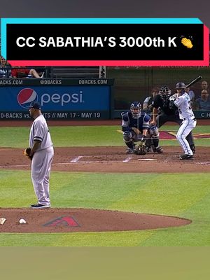 A post by @yankees on TikTok caption: CC Sabathia’s 3000th strikeout 👏 #yankees #halloffame #tbt #baseball #throwback @CC__Sabathia 