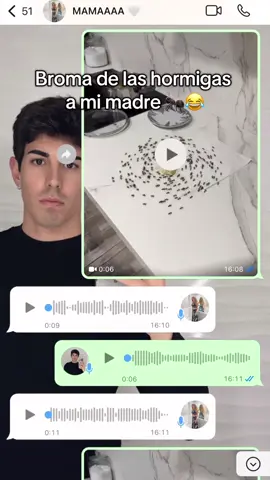 A post by @hugocalafer on TikTok caption: Broma de las hormigas a mi madre 🐜😂, #comedia #mama #mom #familia #comedy #broma #risa #prank #family #hormigas #ant