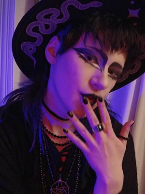 A post by @wiindsock on TikTok caption: been obsessed with kidneythieves lately ngl #goth #nonbinary #gothic #gothtok #gothmakeup #mua #makeupartist #gothoutfit #witch 